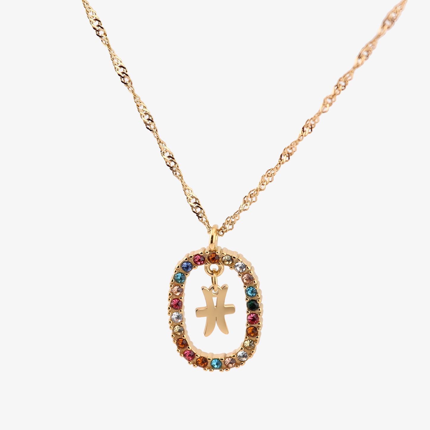 COLLAR ROMA. Collar con signo del zodiaco en Plata de Ley 925 bañada en oro de 18K