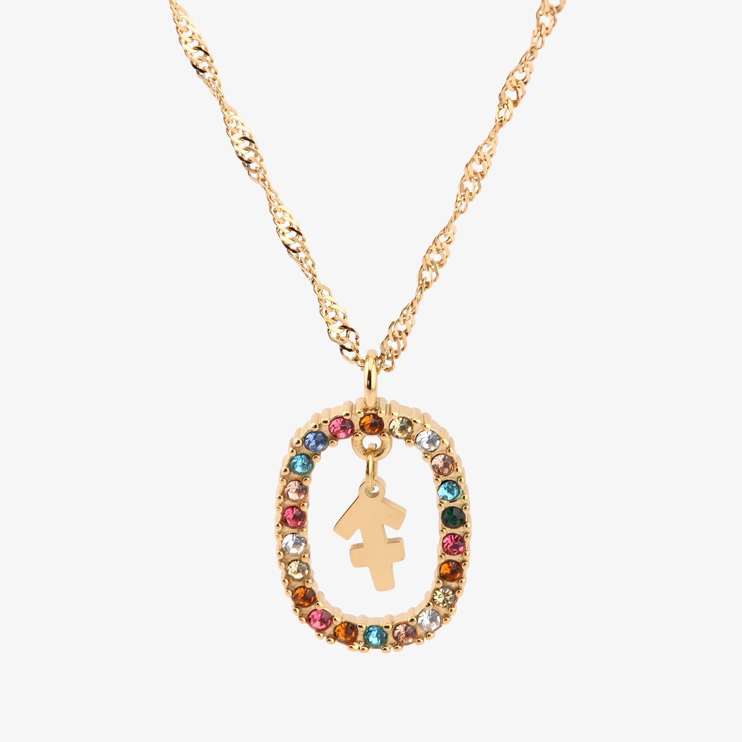 COLLAR ROMA. Collar con signo del zodiaco en Plata de Ley 925 bañada en oro de 18K