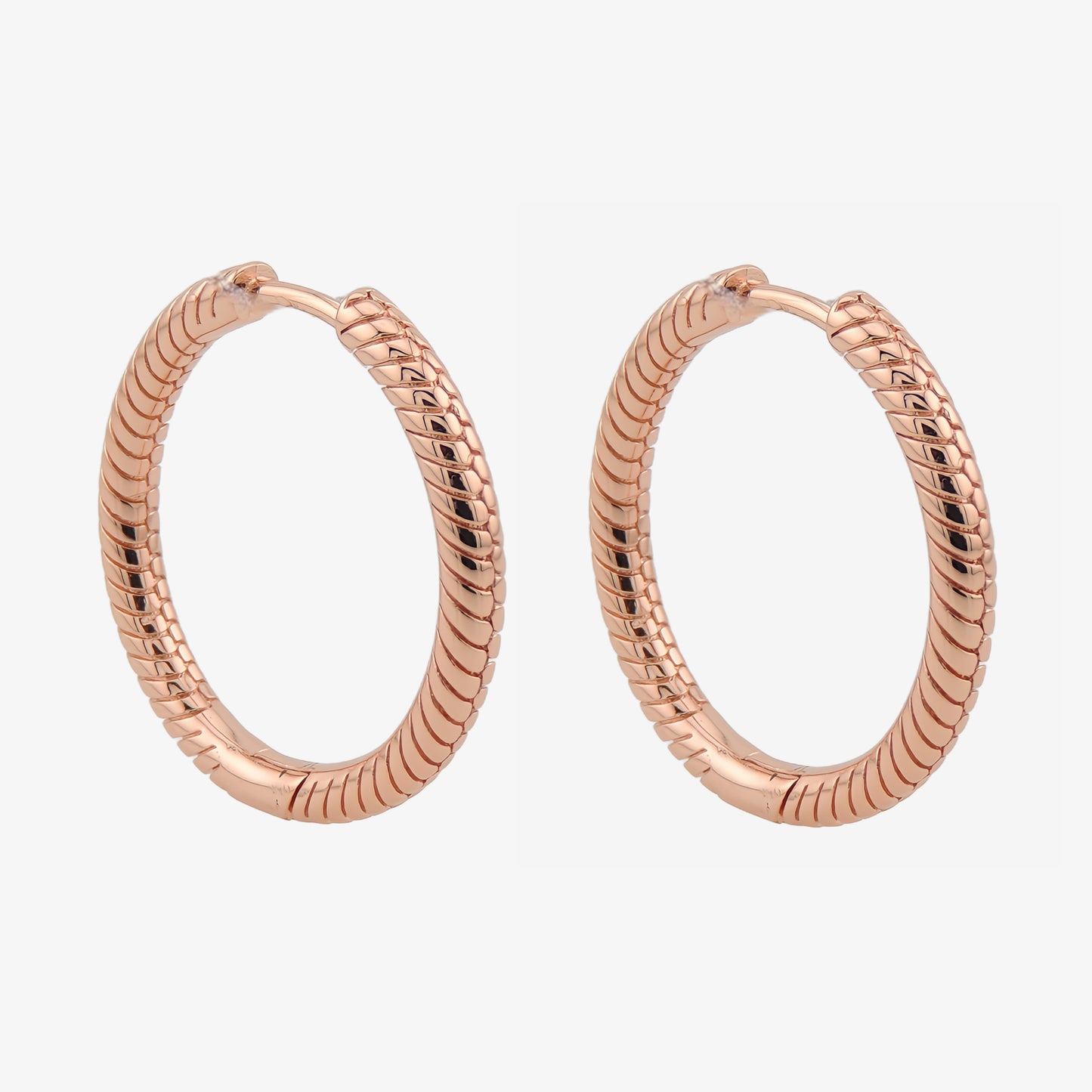 PENDIENTES ALEJANDRA. Aros en Plata de Ley 925 bañados en oro rosa