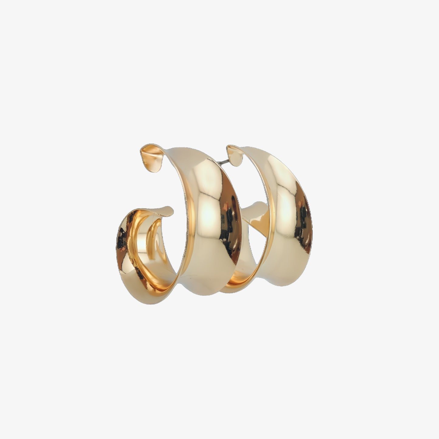 PENDIENTES AMBAR. Aros en forma de espiral con cierre de tuerca en color dorado