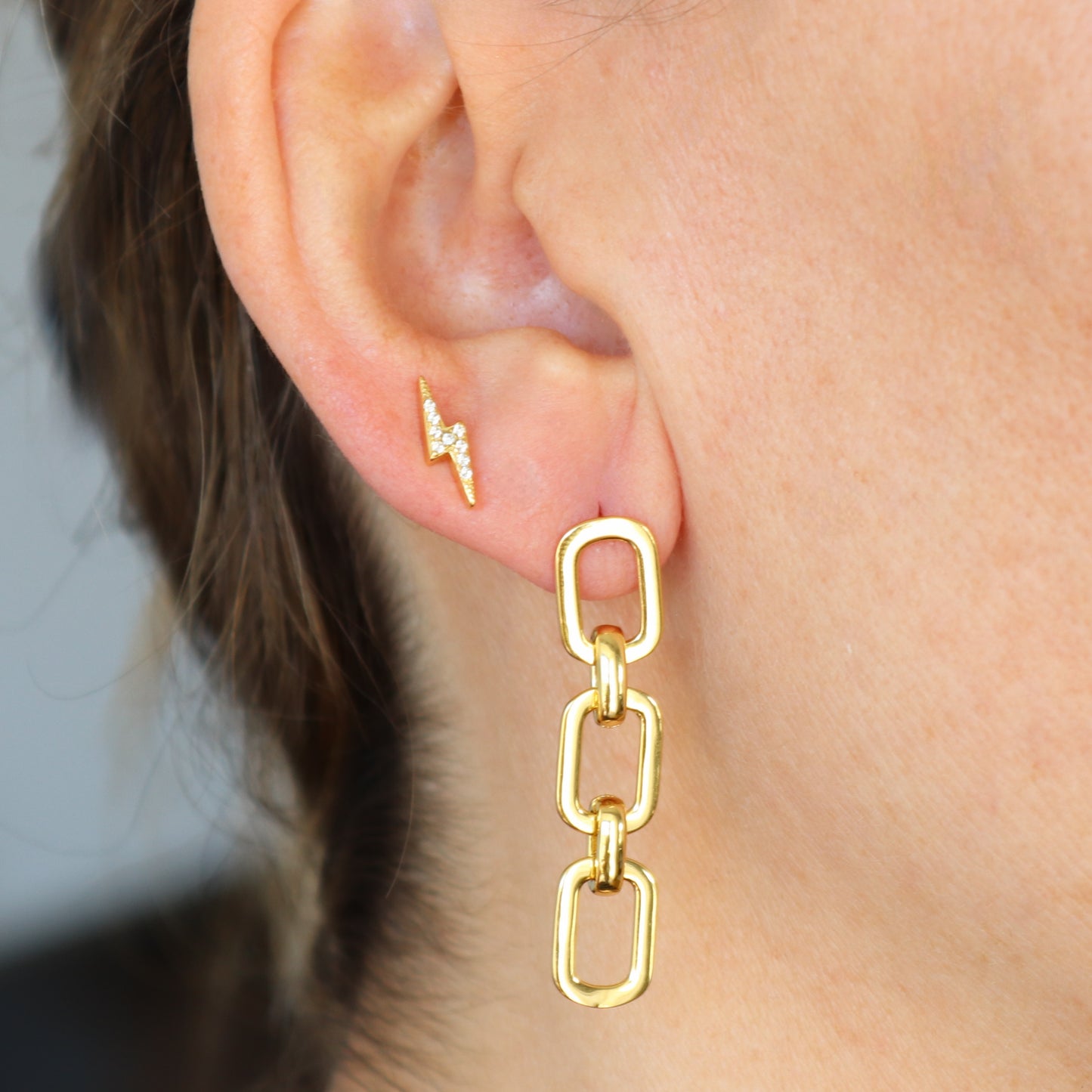 PENDIENTES BRUNA. Pendientes largos en Plata de Ley 925 bañada en oro 18k