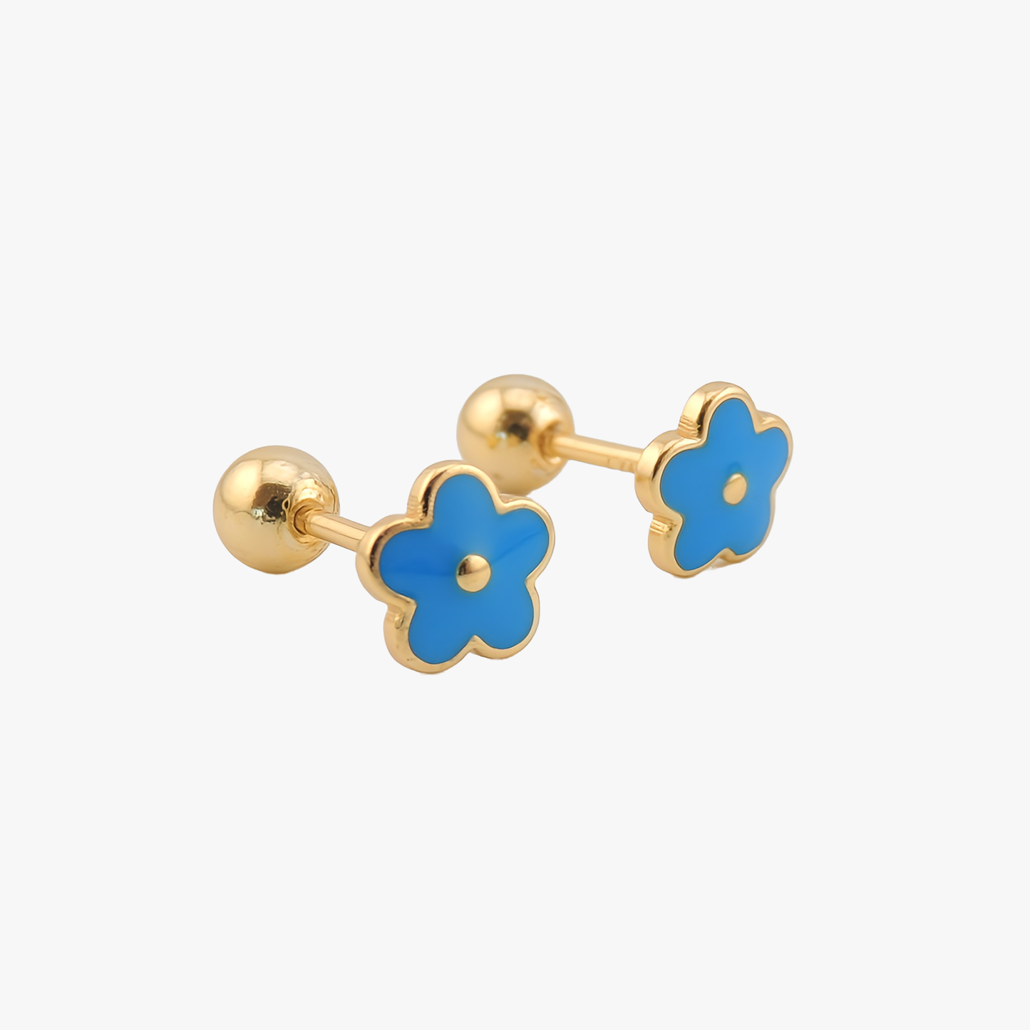PENDIENTES NADIA. Pendiente de Plata de Ley 925 con forma de margarita esmaltada en color azul