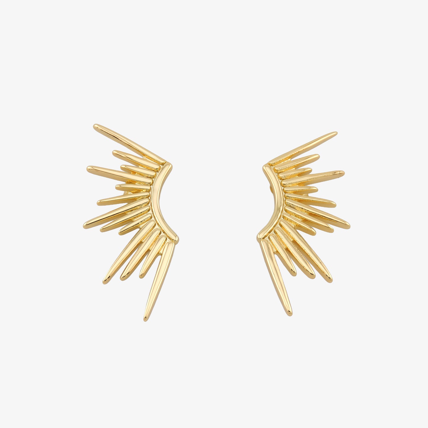 PENDIENTES SOL. Pendientes minimalistas en Plata de Ley 925 bañada en oro