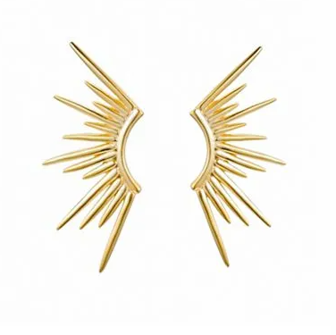 PENDIENTES SOL. Pendientes minimalistas en Plata de Ley 925 bañada en oro