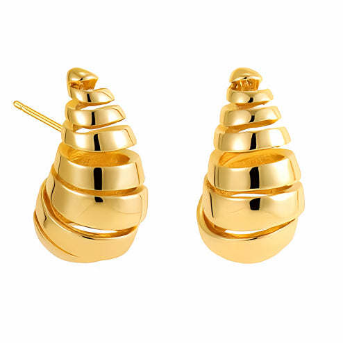 PENDIENTES SIENA. Pendientes en forma de gota twist bañados en oro de 18k