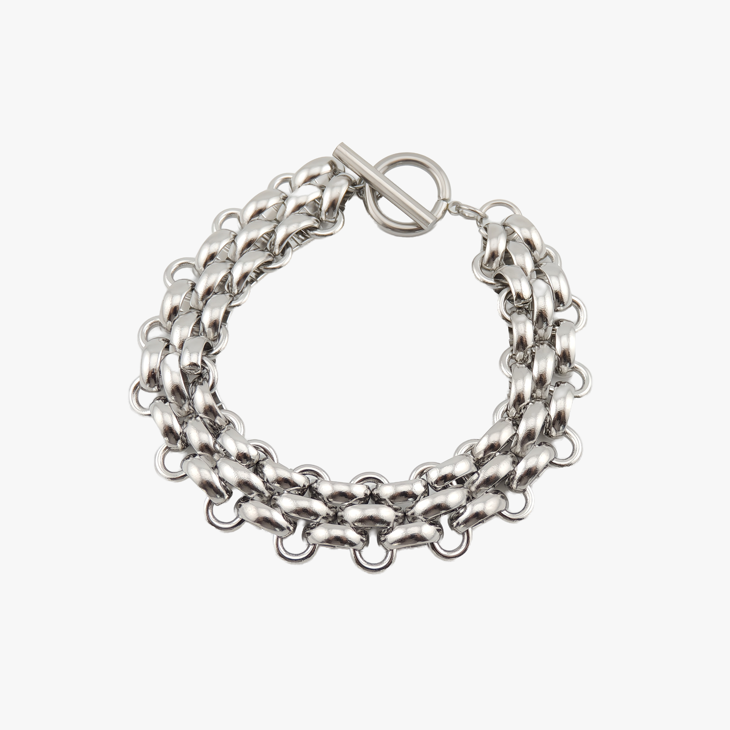 PULSERA ITZIAR. Pulsera ajustable de acero inoxidable recubierto de titanio