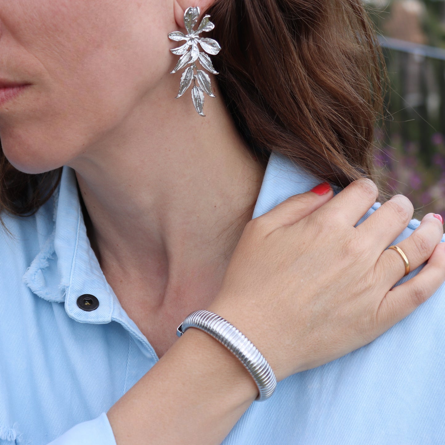PULSERA MARTINA. Pulsera ajustable elástica de acero inoxidable