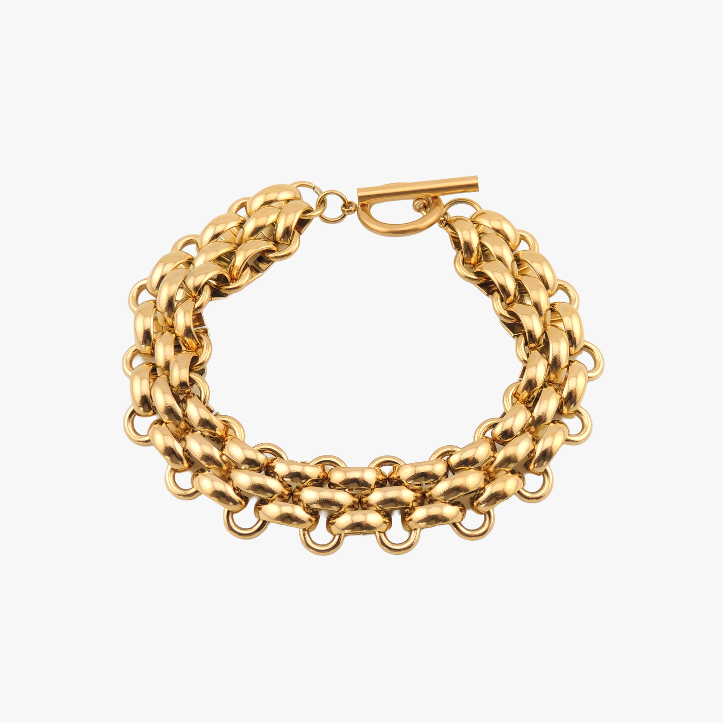 PULSERA NEUS. Pulsera ajustable de acero inoxidable recubierto de titanio