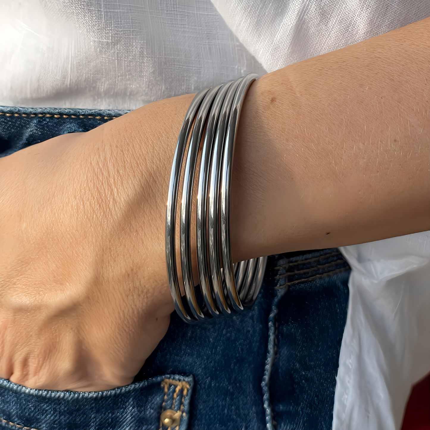 PULSERA ELENA. Pulsera rígiada de acero inoxidable