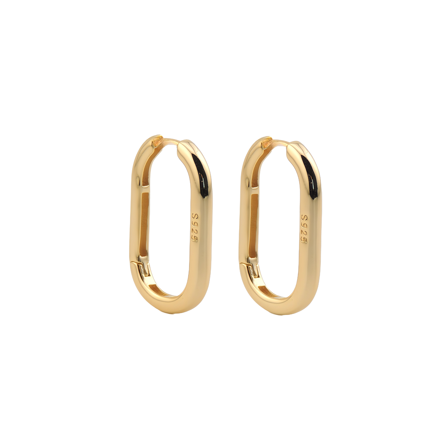 PENDIENTES FABIA. Aros medianos en Plata de Ley 925 bañada en oro de 18k