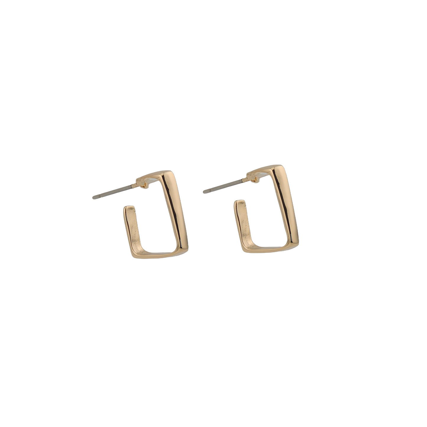 PENDIENTES OLIVIA. Aros pequeños rectangulares con cierre de tuerca