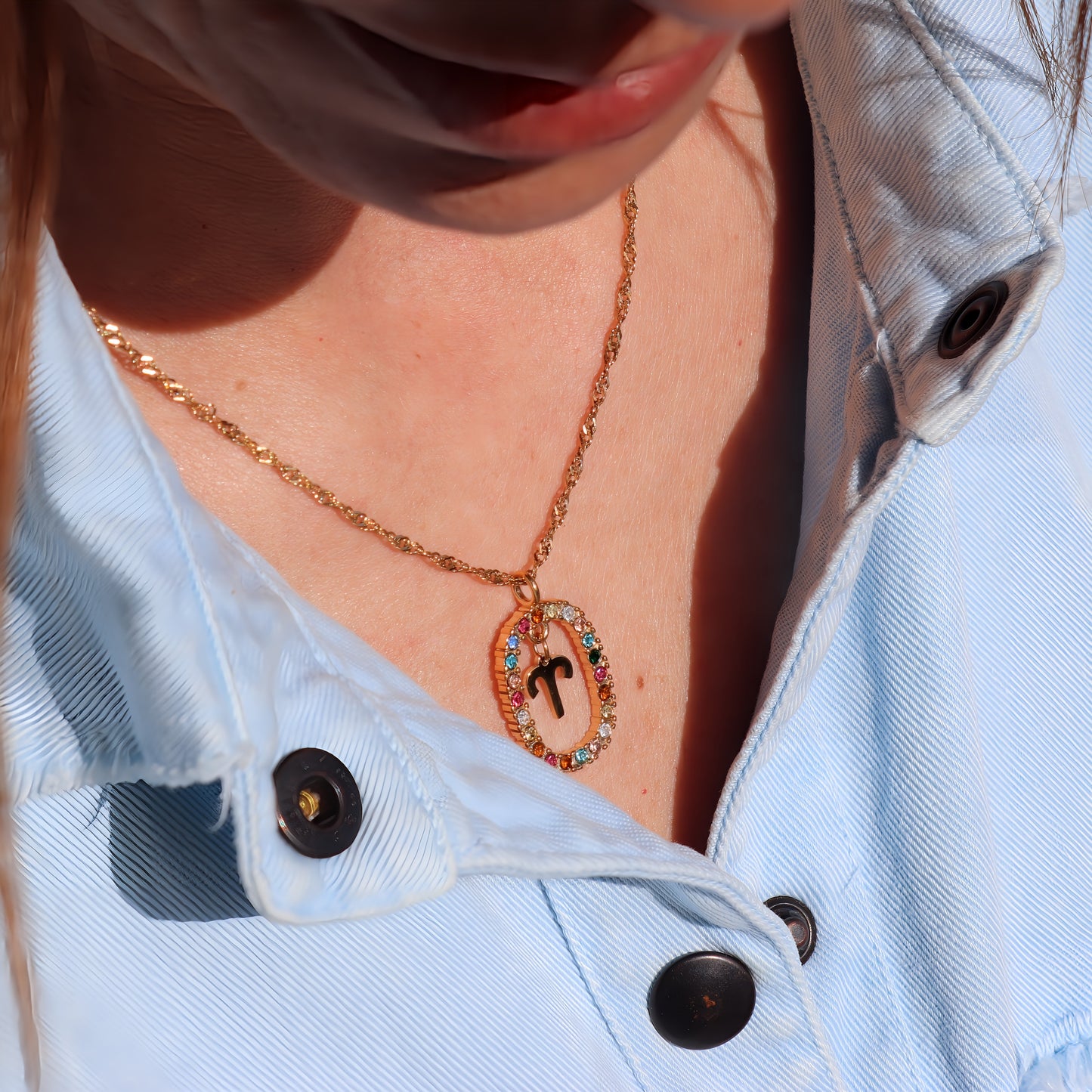 COLLAR ROMA. Collar con signo del zodiaco en Plata de Ley 925 bañada en oro de 18K