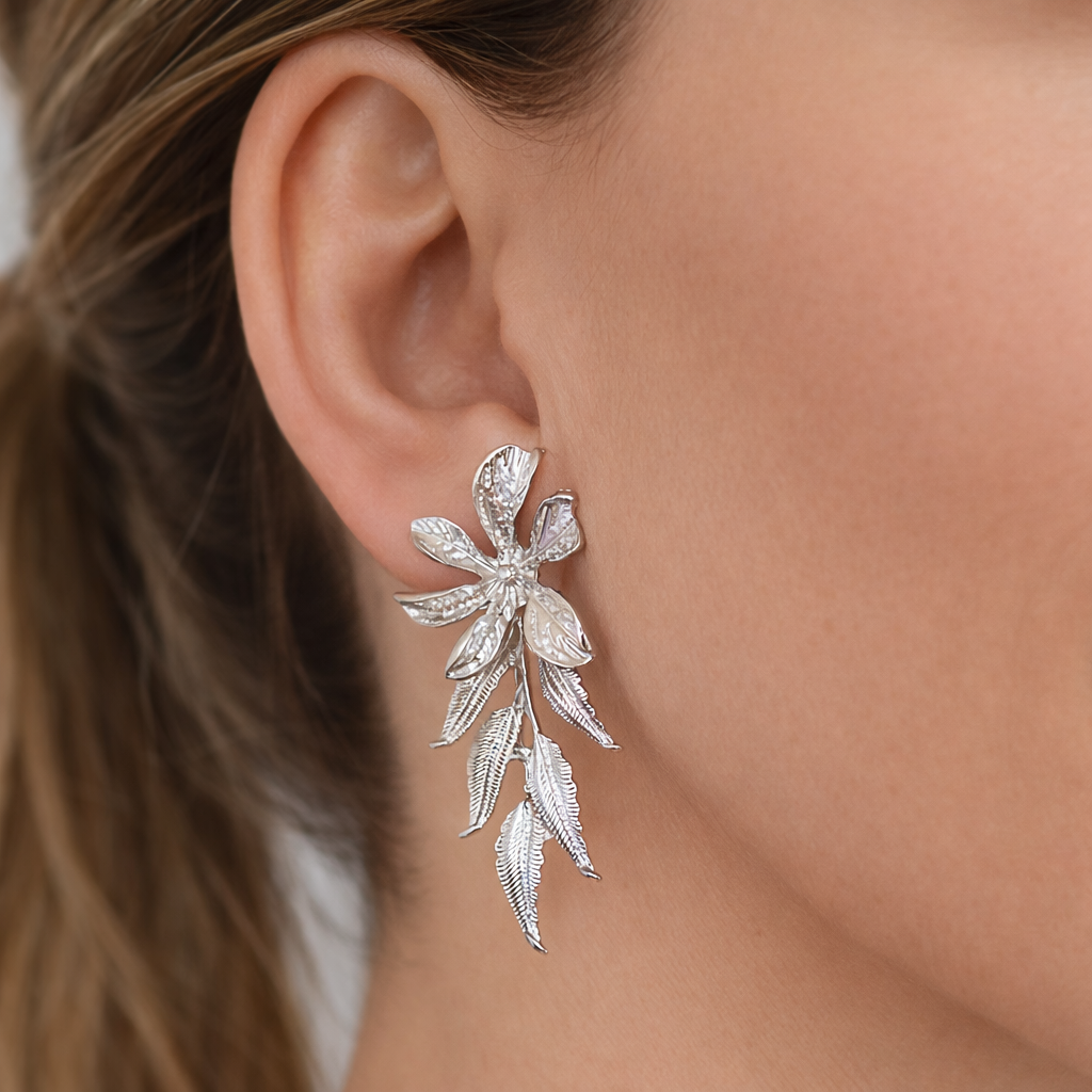 PENDIENTES ALBA. Pendientes largos en color plata