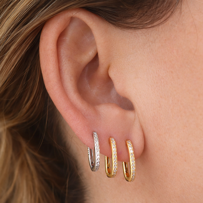 PENDIENTES GUADALUPE. Aros en Plata de Ley 925 con circonitas blancas