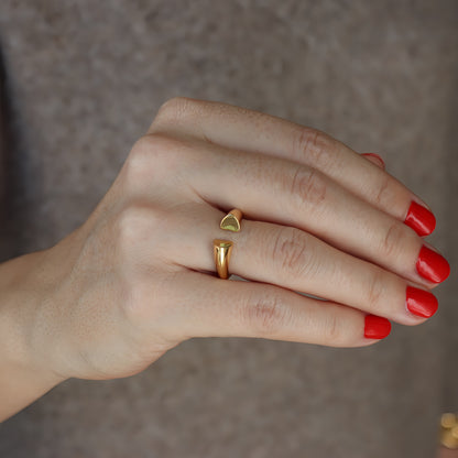 ANILLO BIMBA. Anillo ajustable en Plata de Ley 925 bañado en oro de 18 K