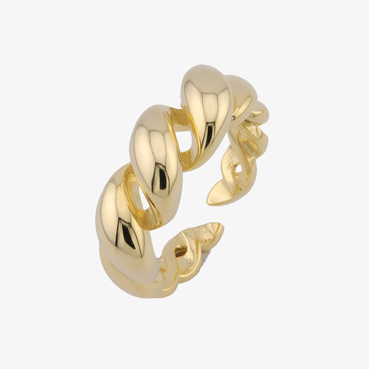 ANILLO NOVA. Anillo ajustable en Plata de Ley 925 bañado en oro de 18 K