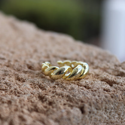 ANILLO NOVA. Anillo ajustable en Plata de Ley 925 bañado en oro de 18 K