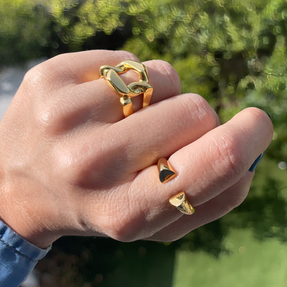 ANILLO VERA. Anillo ajustable en Plata de Ley 925 bañado en oro de 18 K