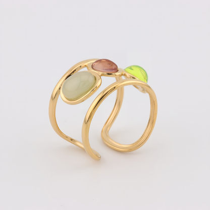 ANILLO SIGRID CON TRIO DE PIEDRAS