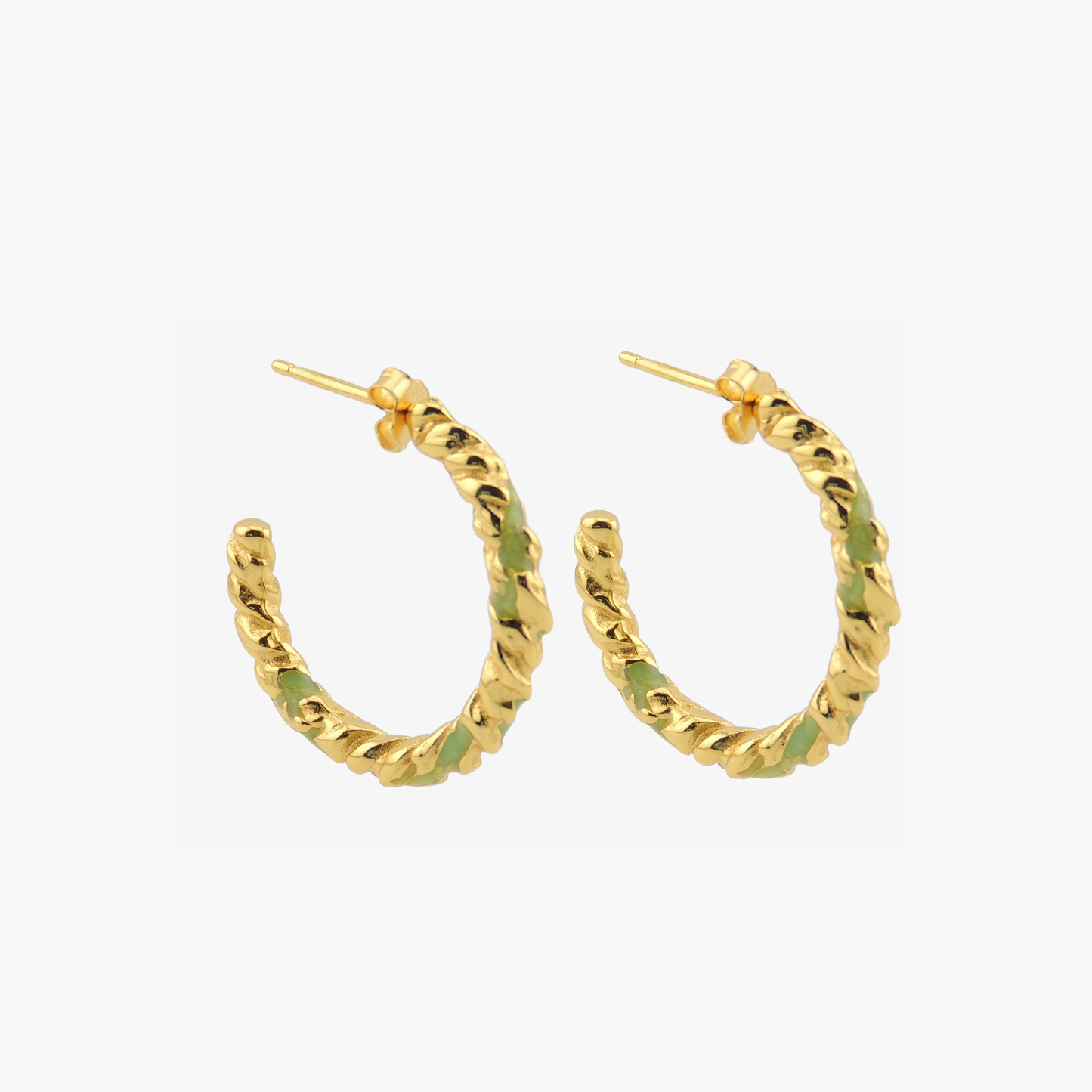 PENDIENTES CAMILA. Aros en plata de ley 925 bañada en oro de 18k