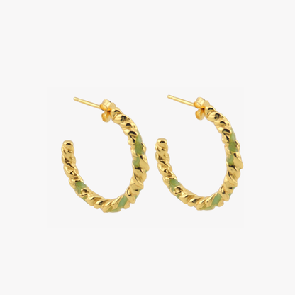 PENDIENTES CAMILA. Aros en plata de ley 925 bañada en oro de 18k