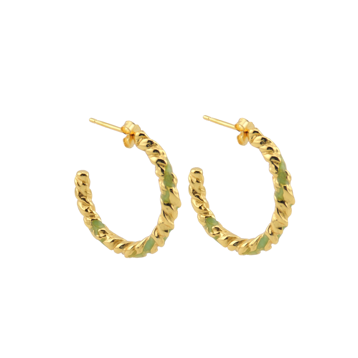 PENDIENTES CAMILA. Aros en plata de ley 925 bañada en oro de 18k