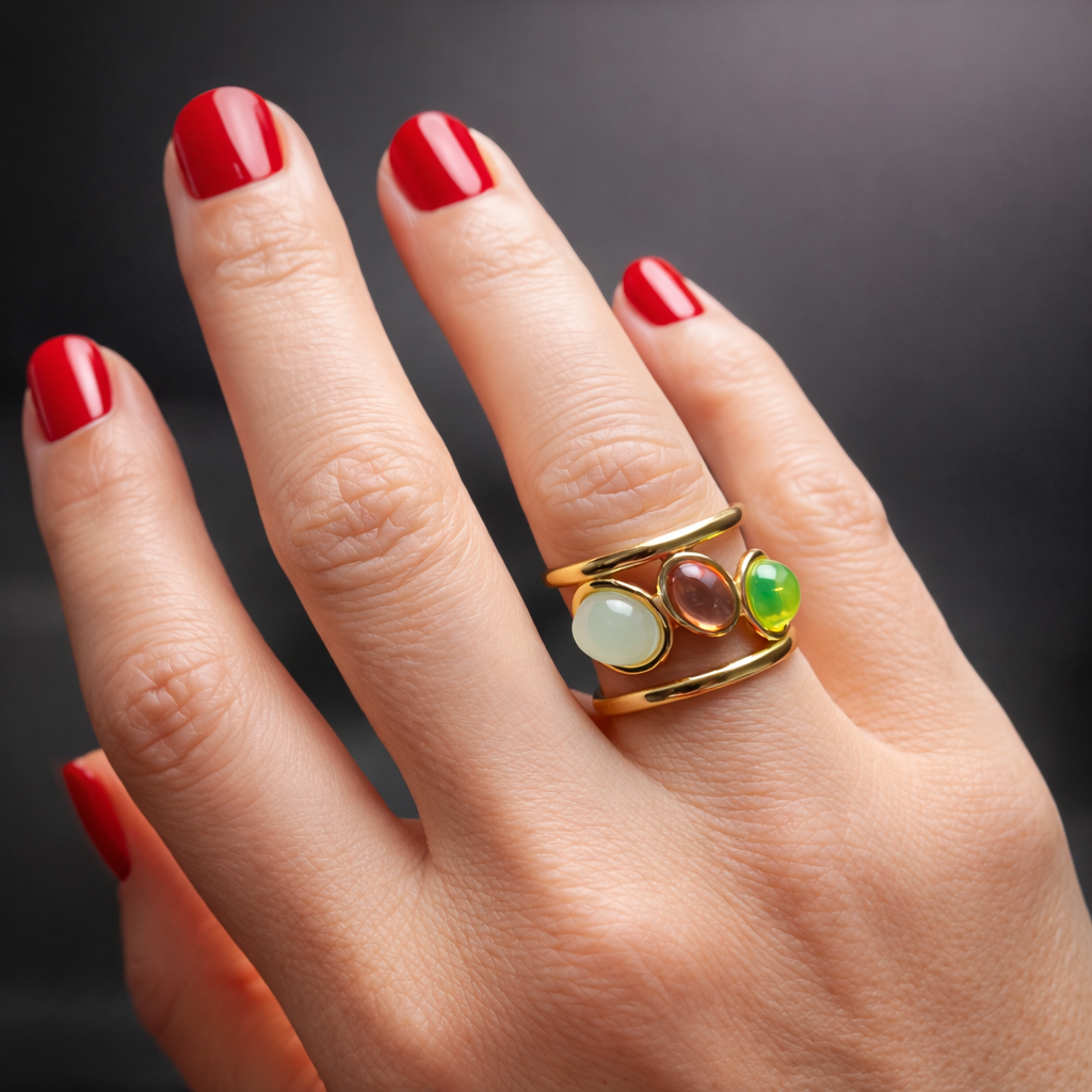 ANILLO SIGRID CON TRIO DE PIEDRAS