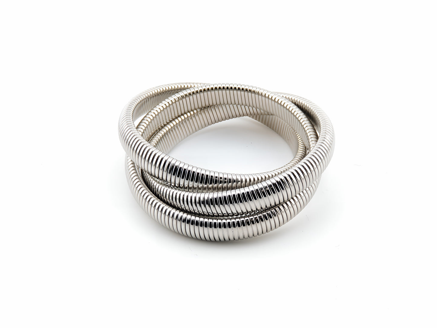 PULSERA LISA. Pulsera trío elástica de acero inoxidable