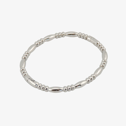 BRAZALETE PATRICIA. Pulsera brazalete rígido de acero inoxidable