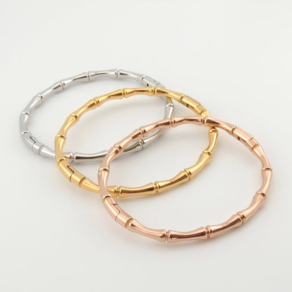 BRAZALETE GADEA. Brazalete rígido de acero inoxidable bañado en oro rosa