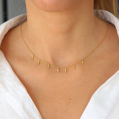COLLAR ANDREA. Cadena de Plata de Ley 925 con detalles en forma de jalapeño