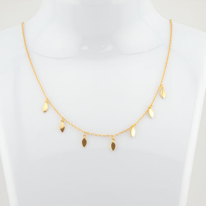 COLLAR LUJAN. Collar de plata de ley 925 bañado en oro de 18k con colgantes en forma de lágrimas