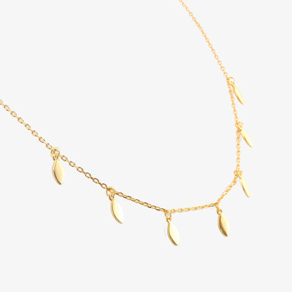 COLLAR LUJAN. Collar de plata de ley 925 bañado en oro de 18k con colgantes en forma de lágrimas