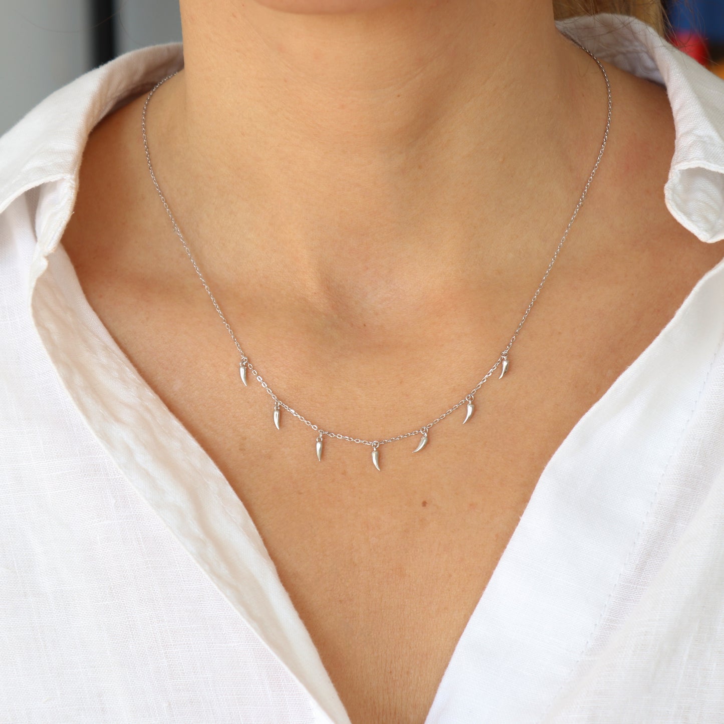 COLLAR NEREA. Cadena de Plata de Ley 925 con detalles en forma de jalapeño