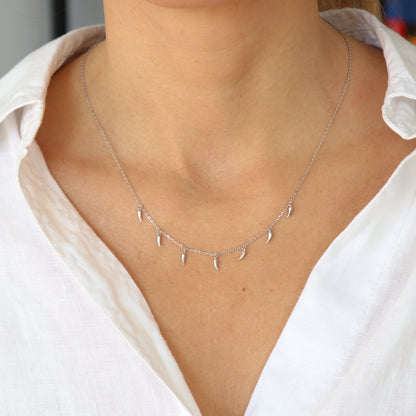 COLLAR NEREA. Cadena de Plata de Ley 925 con detalles en forma de jalapeño