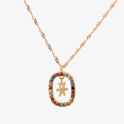 COLLAR ROMA. Collar con signo del zodiaco en Plata de Ley 925 bañada en oro de 18K