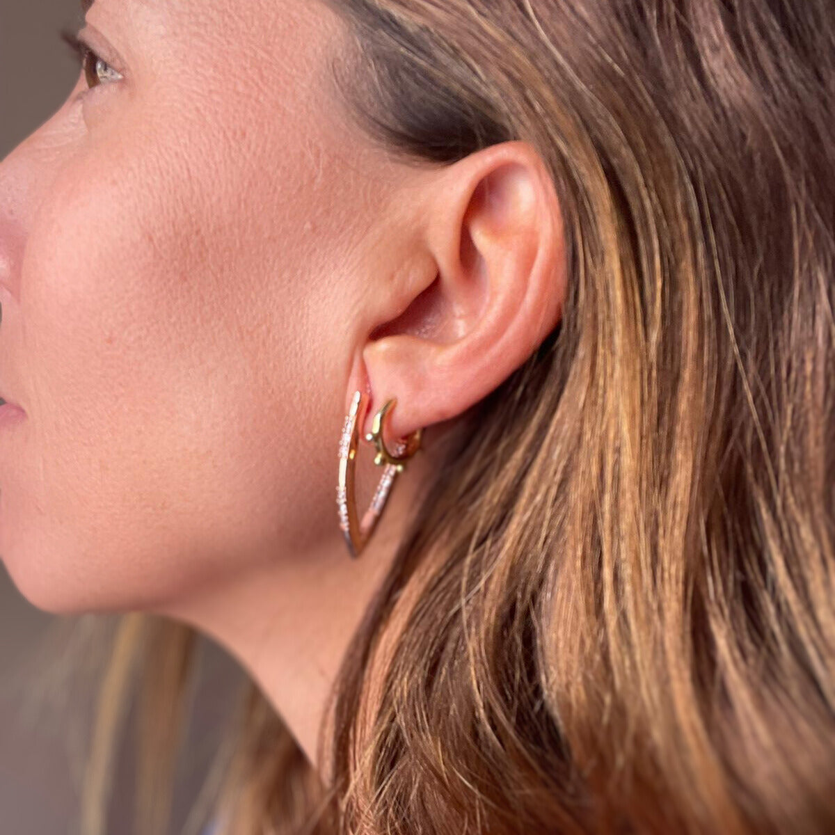 PENDIENTES GALILEA. Pendientes en Plata de Ley bañados en oro de 18K
