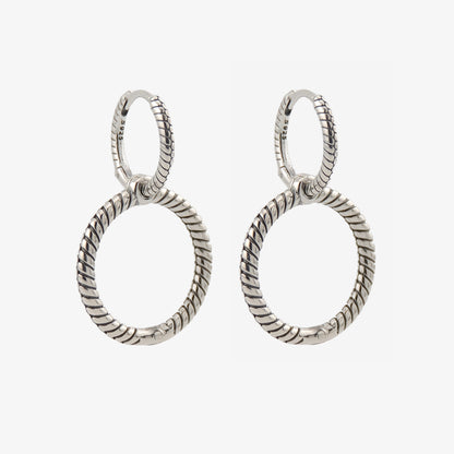 PENDIENTES ADELA. Pendientes de aros dobles de plata de ley 925