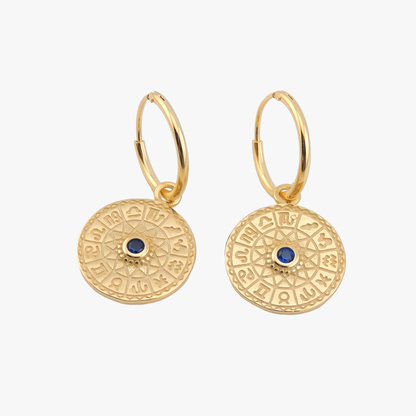 PENDIENTES ADRIANA. Pendientes de aros en plata de ley 925 bañada en Oro de 18k
