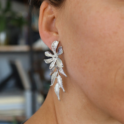 PENDIENTES ALBA. Pendientes largos en color plata