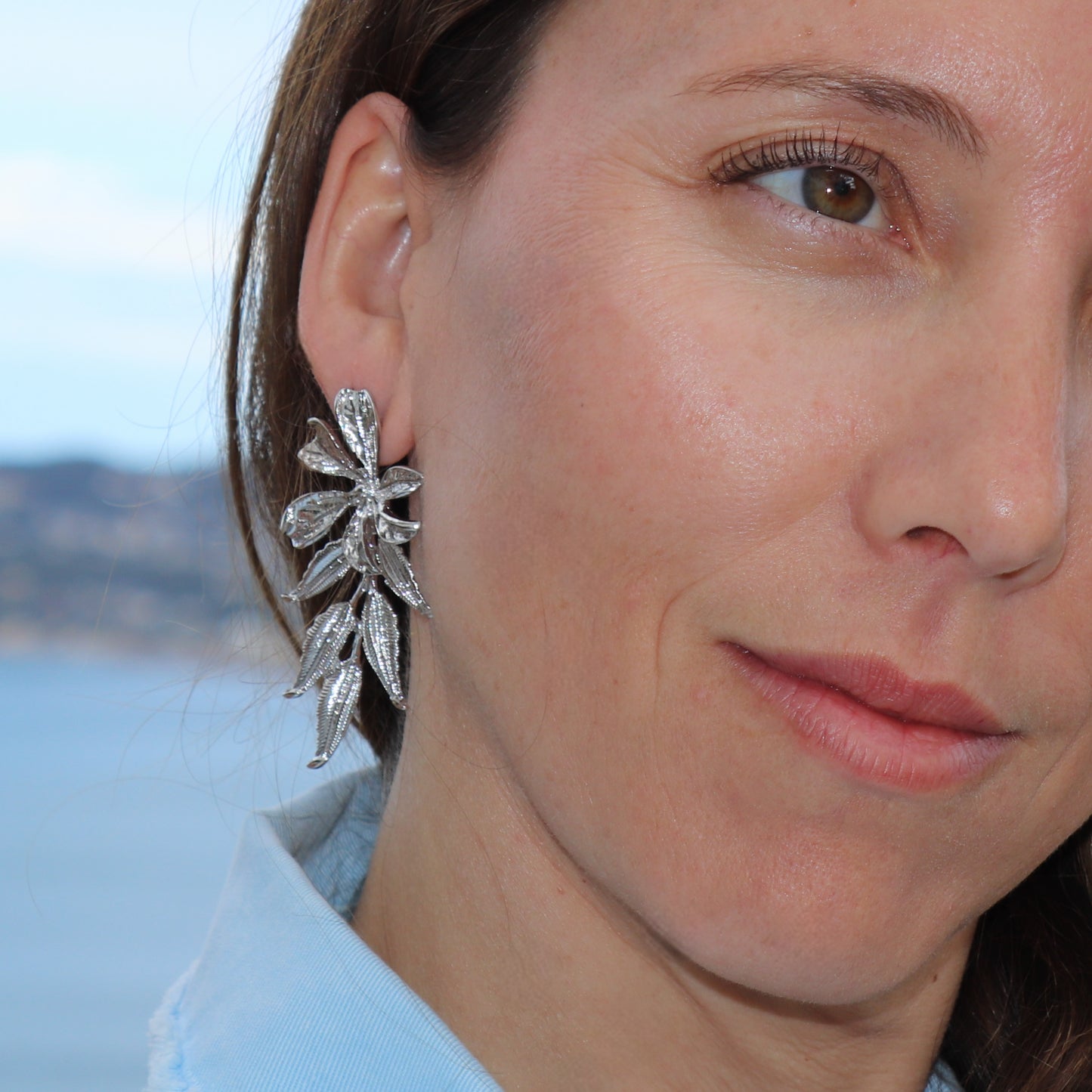 PENDIENTES ALBA. Pendientes largos en color plata