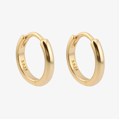 PENDIENTES BLUMA. Aros pequeños en Plata de Ley bañados en oro