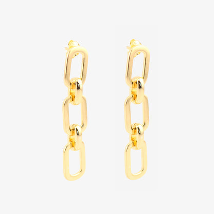 PENDIENTES BRUNA. Pendientes largos en Plata de Ley 925 bañada en oro 18k