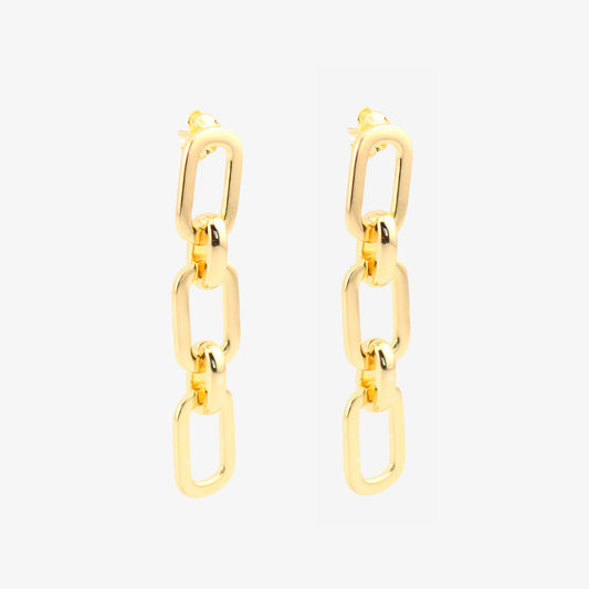 PENDIENTES BRUNA. Pendientes largos en Plata de Ley 925 bañada en oro 18k
