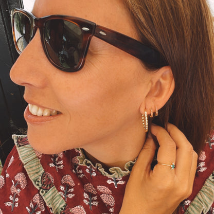 PENDIENTES ELVIRA. Aros en Plata de Ley 925 bañada en oro