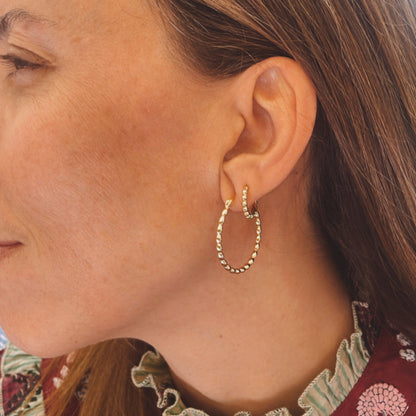 PENDIENTES ELVIRA. Aros en Plata de Ley 925 bañada en oro