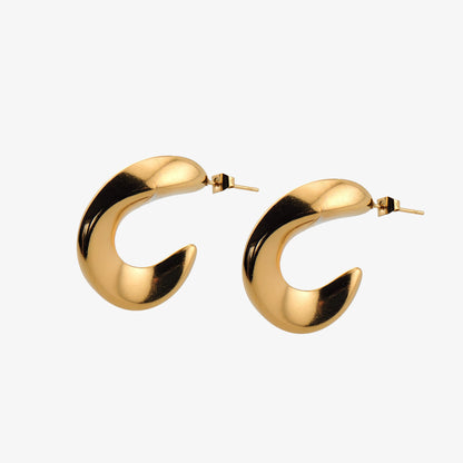 PENDIENTES EMILIANA. Aros de acero inoxidable bañados en oro de 18k