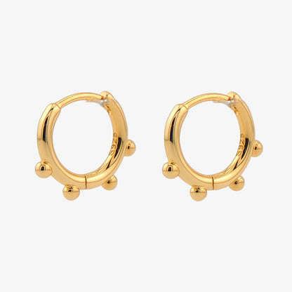 PENDIENTES GENOVEVA. Aros pequeños en Plata de Ley 925 bañados en oro