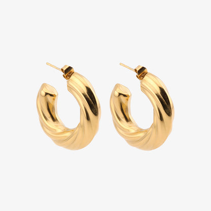 PENDIENTES GLORIA. Aros de acero inoxidable bañados en oro de 18k