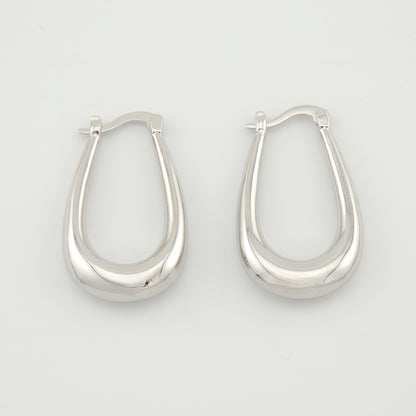PENDIENTES IRENE. Aros mediano de Plata de Ley 925